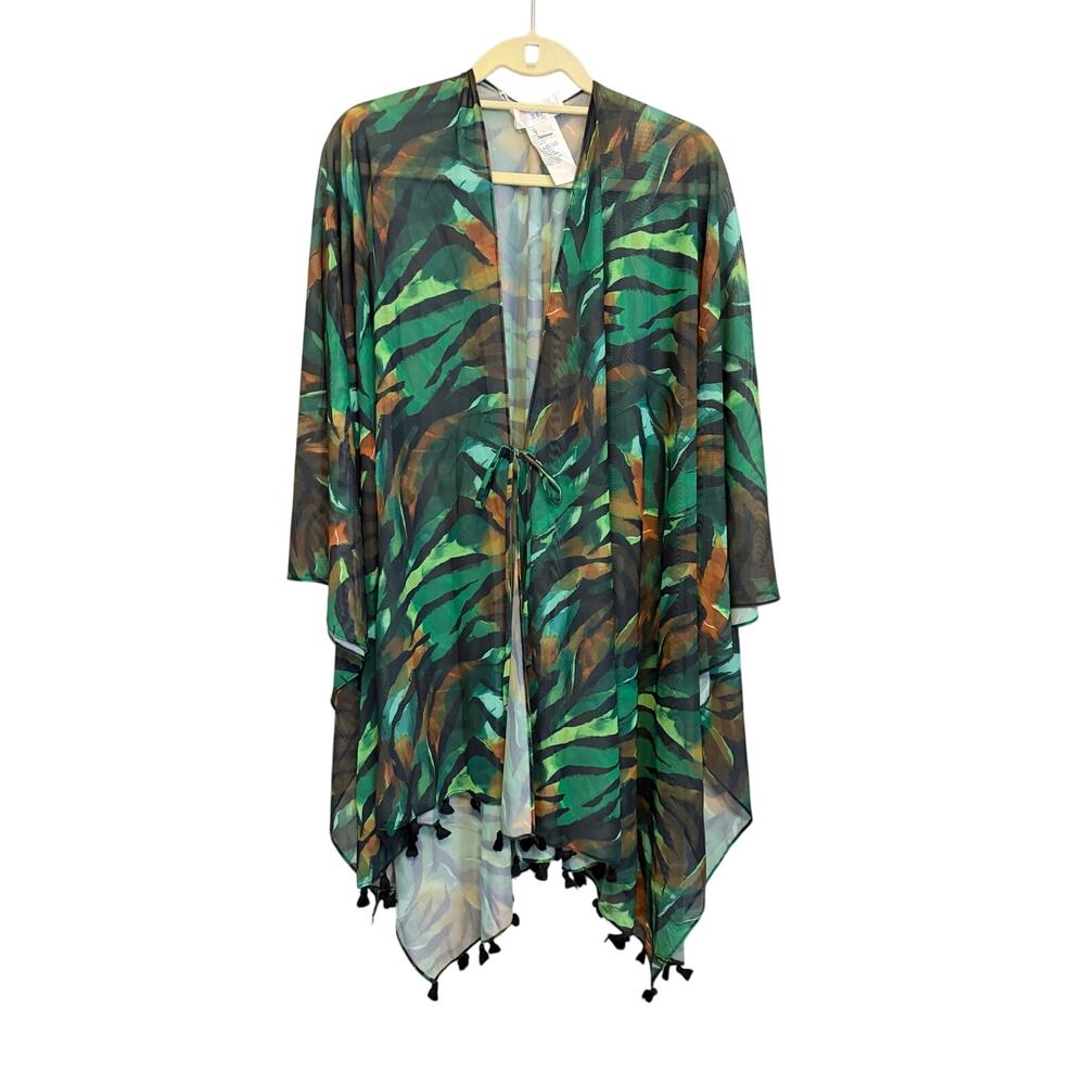 Belle Beach Kim Gravel Swim Cover Up Size XL/1X Tassel Vacation Resortwear Beach